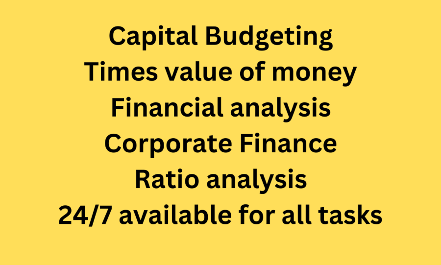 I will assist you in financial analysis , ratio analysis and corporate finance work and articles.