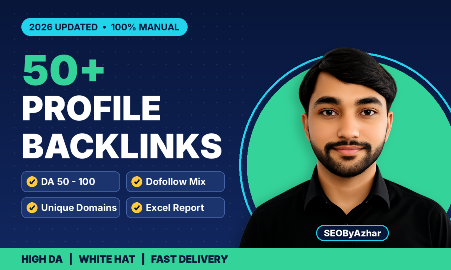 I will build 50 manual high DA profile backlinks for SEO and Google ranking
