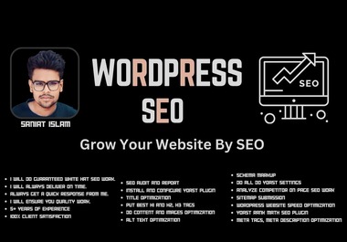 I will do complete on page SEO optimization with yoast or rank math