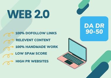 I will create 70 high DA DR dofollow web 2.0 SEO backlinks