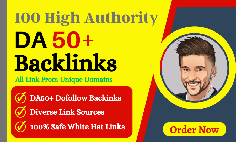 i will do high quality dofollow SEO backlinks, high DA authority link building services