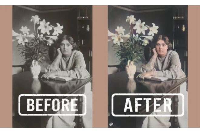 professionally color grade and restore old photos