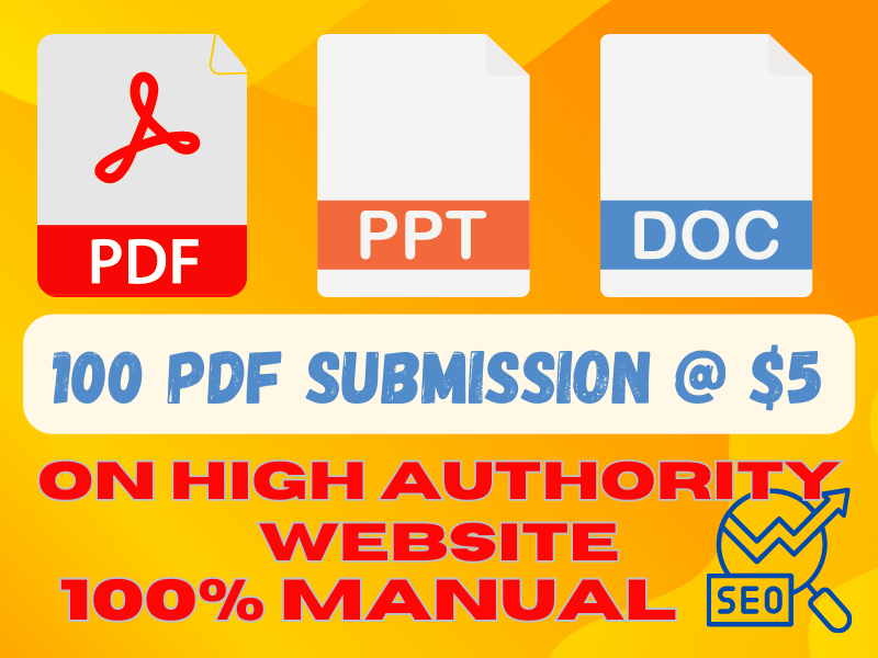 100 PDF submission on high authority website 