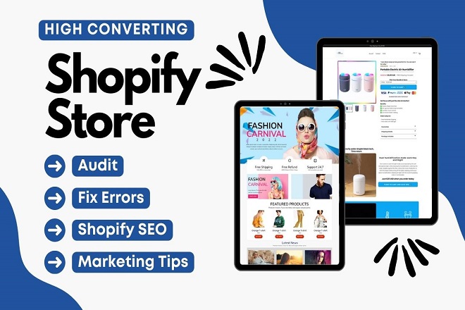I will create shopify store, design shopify website, shopify landing page