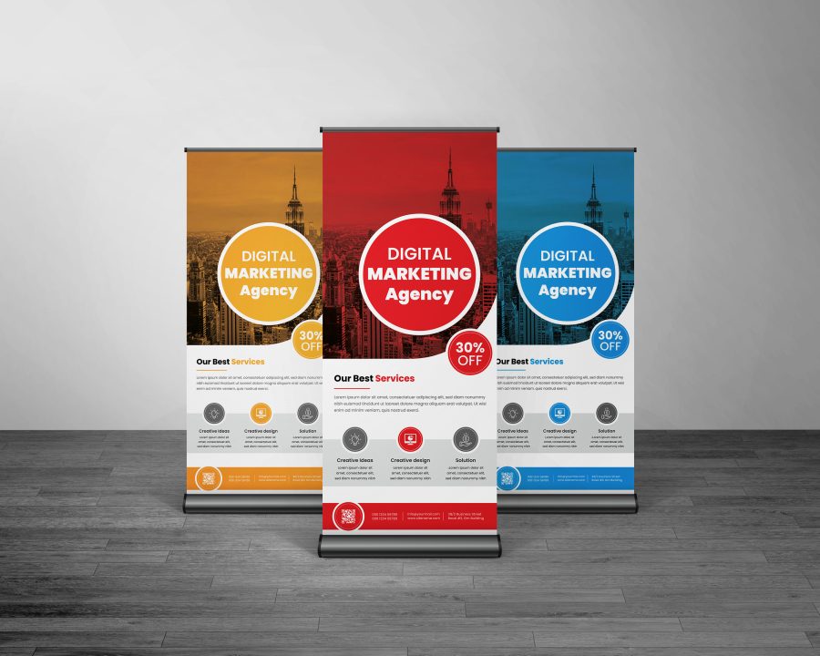 I will do retractable, vertical or horizontal roll up banner in 12 hours