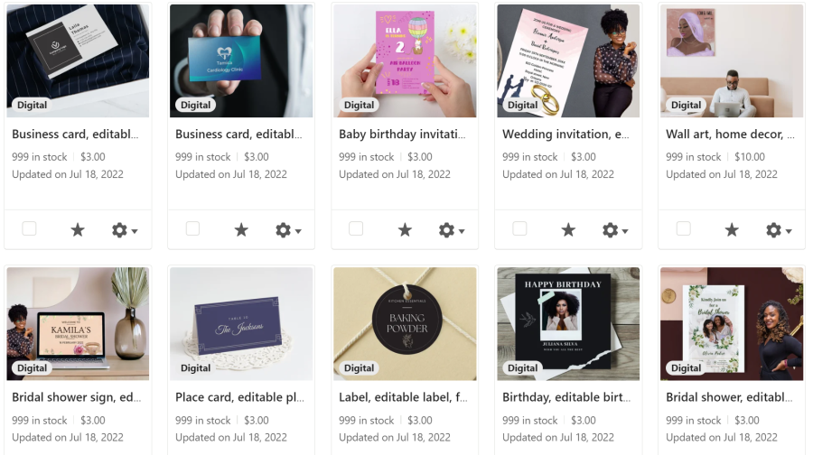 I will design and upload 10 digital products on your Etsy store with ON PAGE SEO.