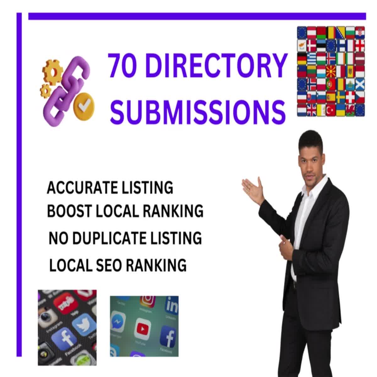 I will do 70 local listing to grow your business 