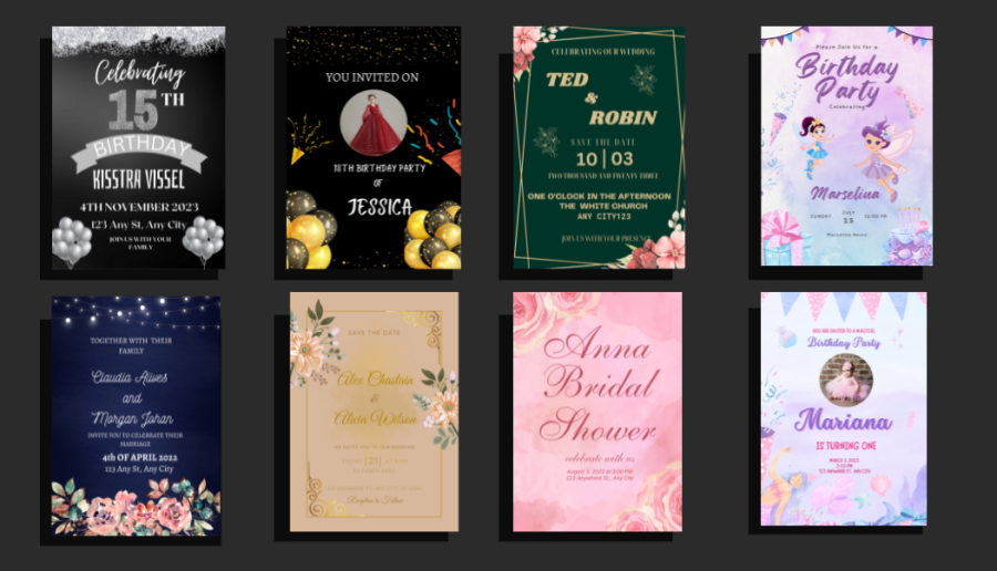 I will create beautiful wedding cards, birthday cards or any event invitation card