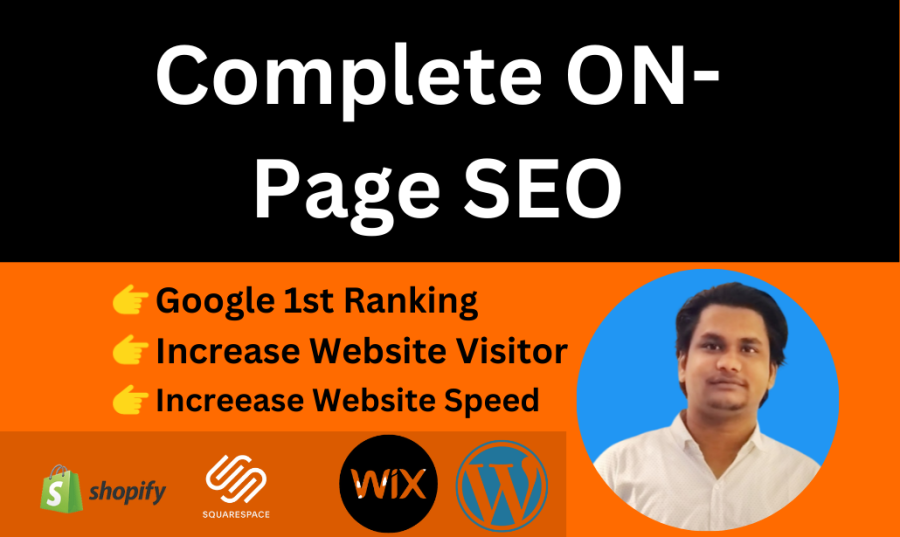 Complete On Page SEO for Wordpress|wix|Shopify|Squarespace Website 