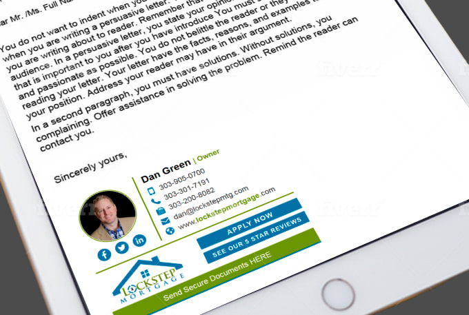 clickable HTML email signature for gmail,outlook, yahoo mail