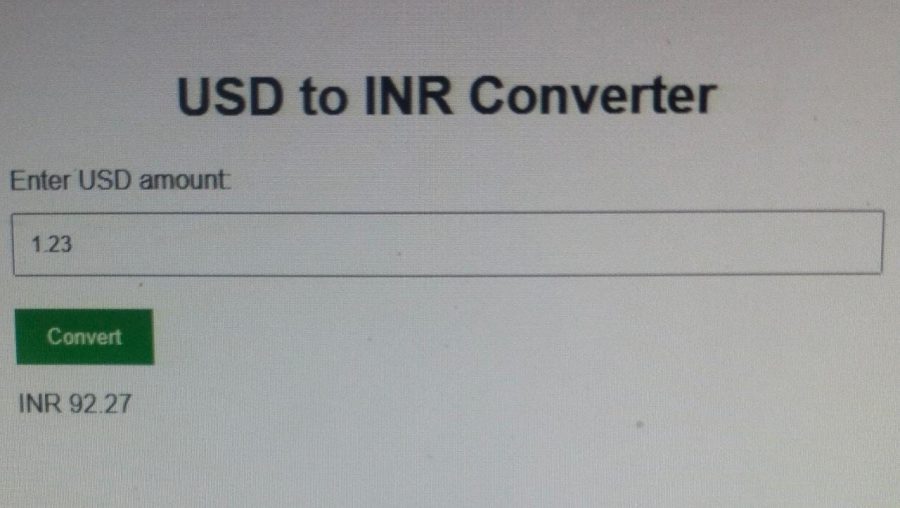 Simple way to convert USD to INR script in HTML