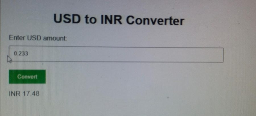 Simple way to convert USD to INR script in HTML