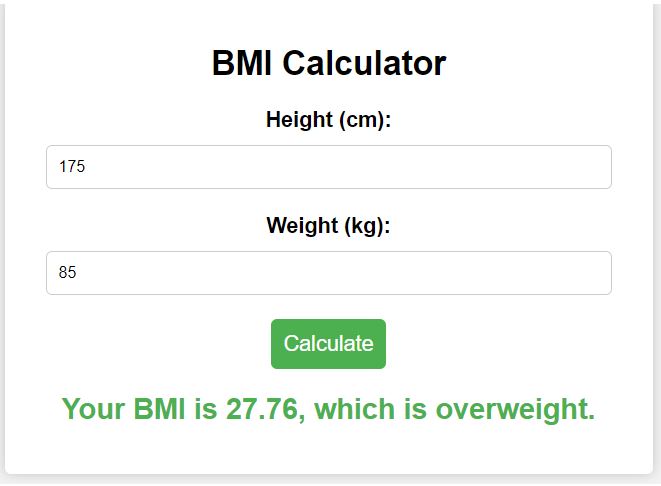 BMI Calculator Web App Tool built using HTML, CSS and JS || Body Mass Index