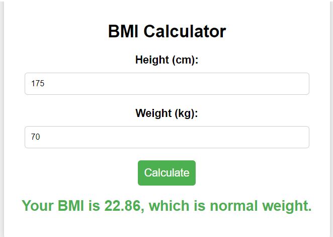 BMI Calculator Web App Tool built using HTML, CSS and JS || Body Mass Index