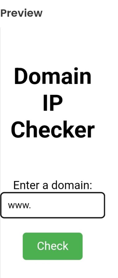 The Domain IP Checker is a responsive web application built with HTML .