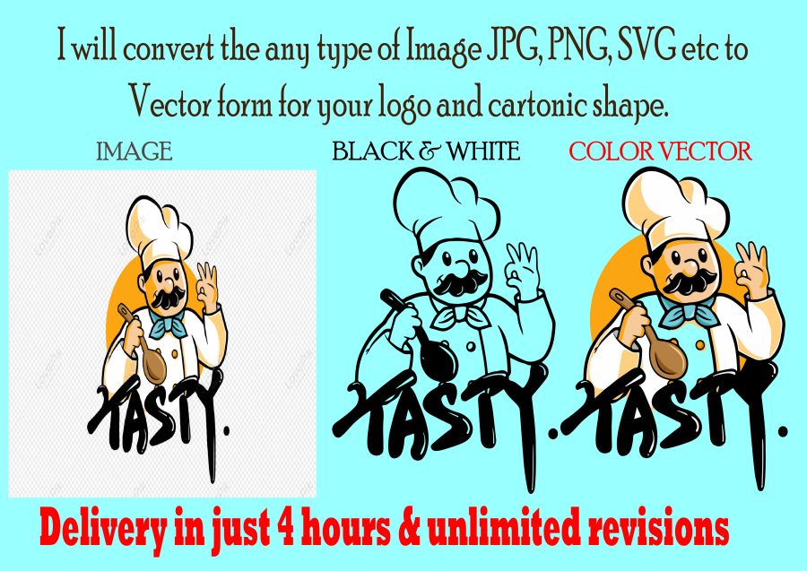 I will Create your logo into vector form from any PNG, JPG, SVG form.