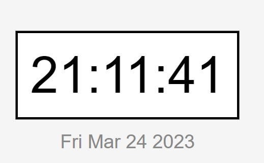 timer clock with date by using html jss and javascript