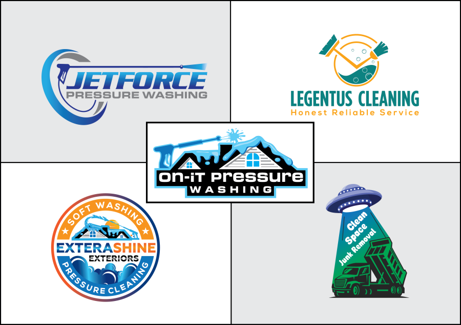 I will design pressure washing power washing and cleaning service logo