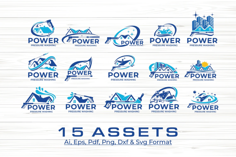 I will design pressure washing power washing and cleaning service logo