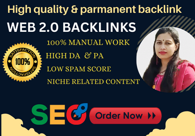 I will create unique web 2.0 backlinks with high DA