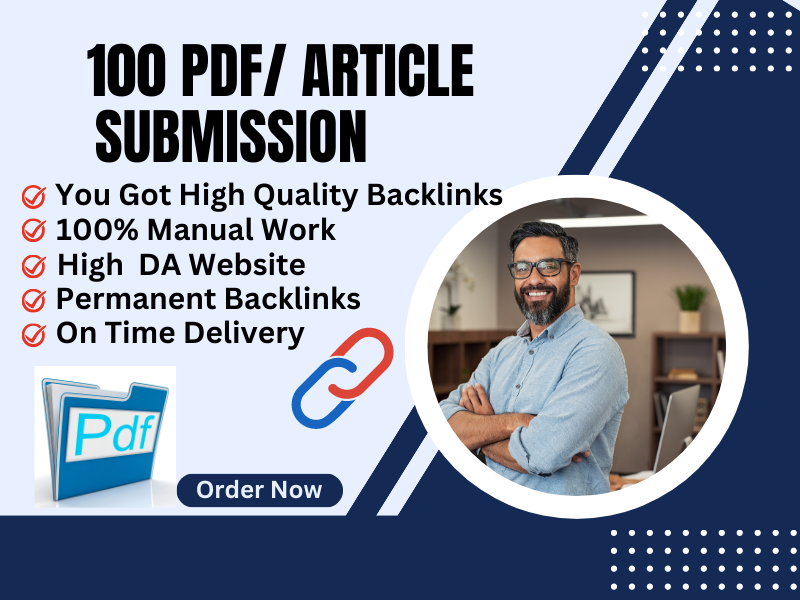 I will manualy provide 100 PDF submission for google top ranking