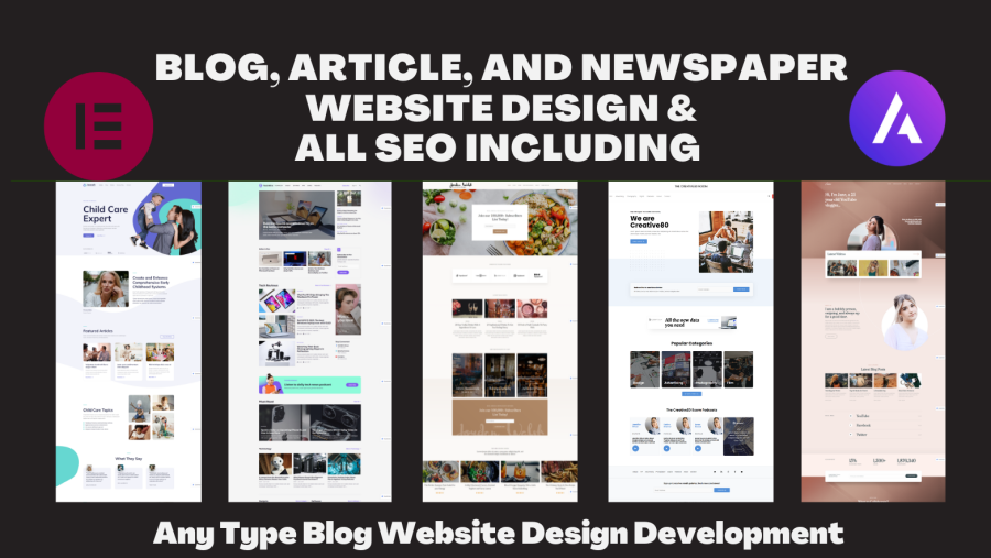 Blog, Article, and Newspaper Website Design & Development All SEO include