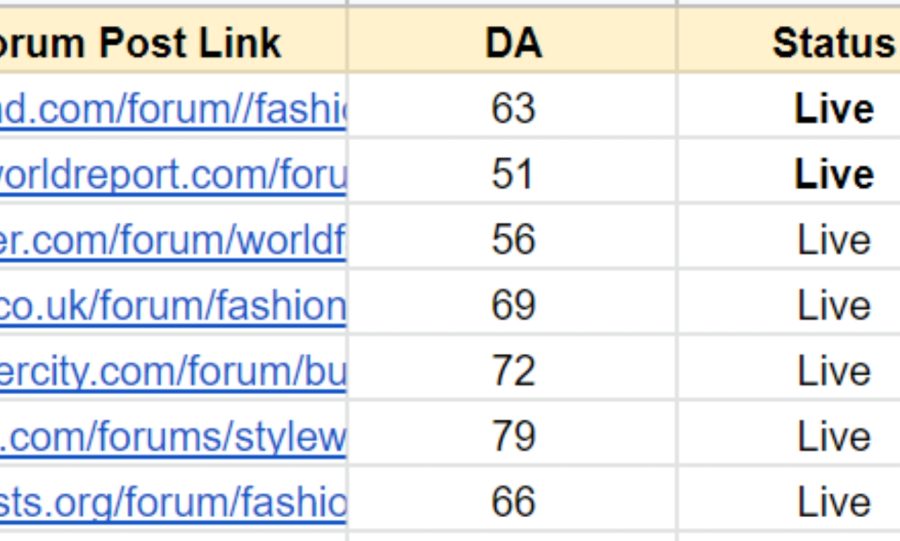 Manual high DA/DR Dofollow forum backlinks in your niche