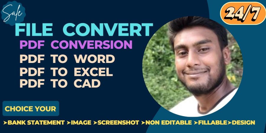 I will any file convert PDF file, bank statement, image, logo screenshot file