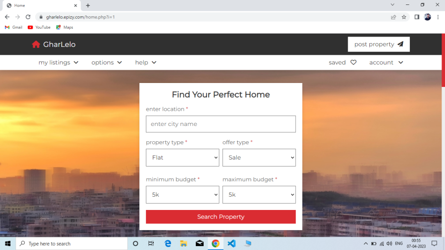 Real Estate Website using PHP & MYSQL 