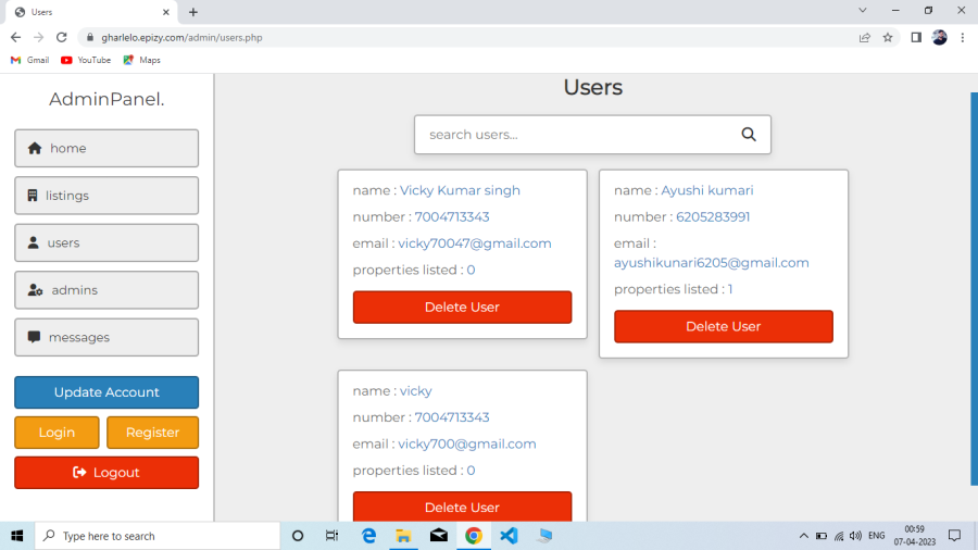 Real Estate Website using PHP & MYSQL 