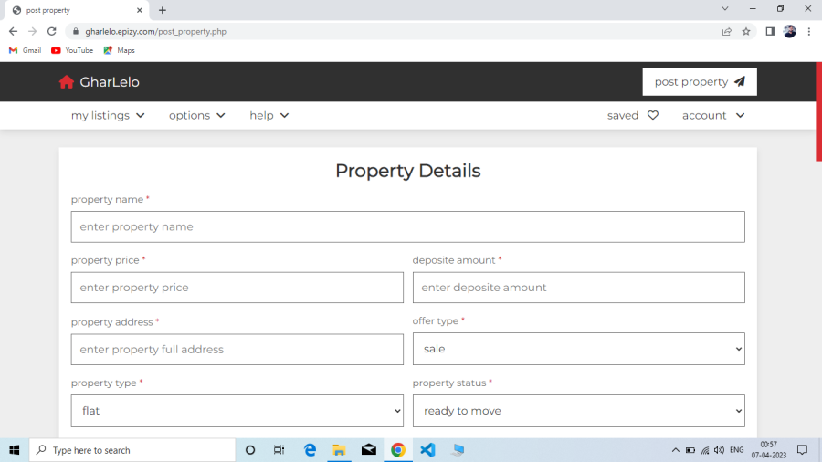 Real Estate Website using PHP & MYSQL 