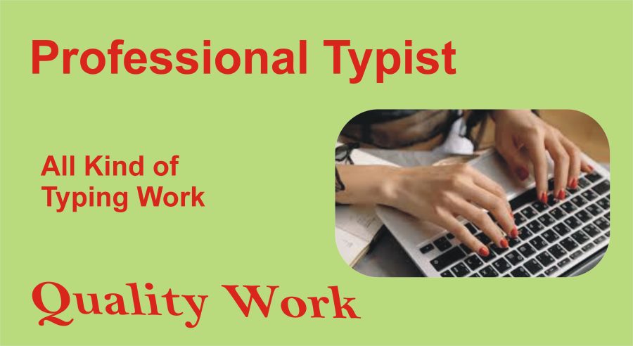 I will do typing work and data entry in excel or word