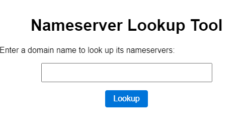 Simple use full Nameserver Lookup Tool Script in HTML