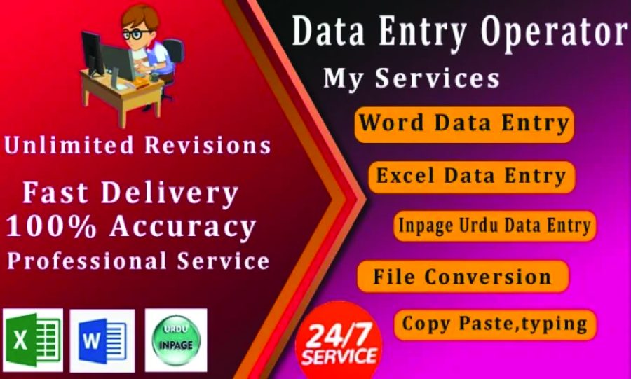 You will get excel data entry, cleaning and formatting service