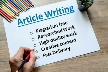 Article writing, Blog post, content for your website, content creating for your social account.