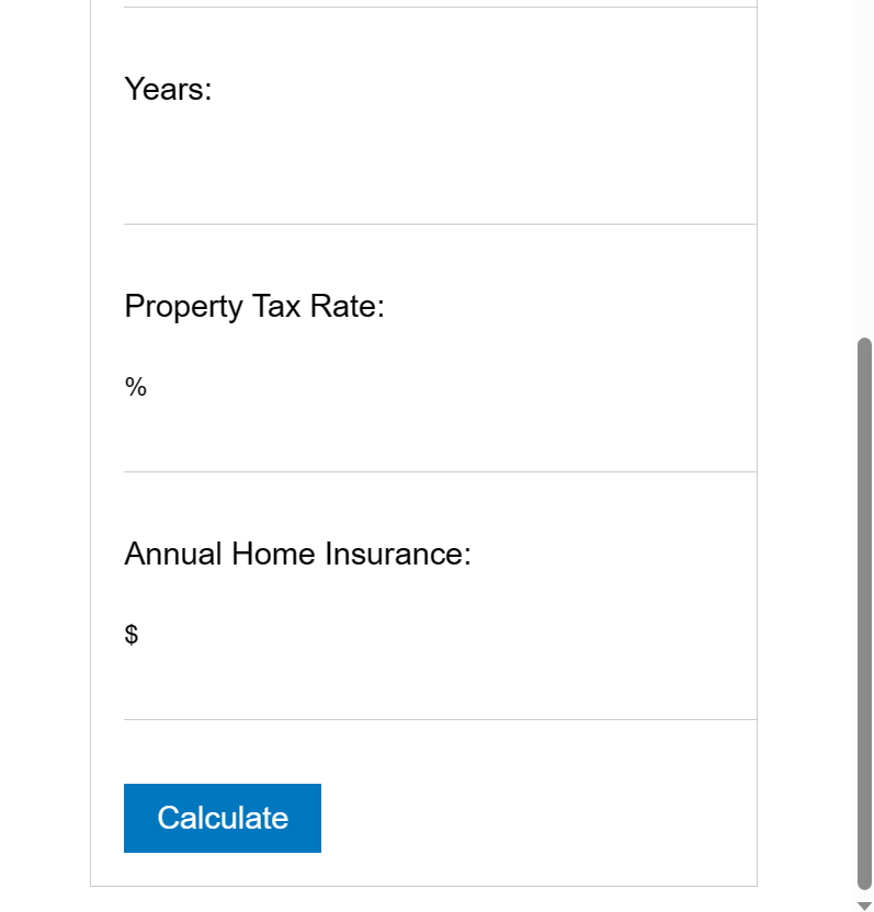 Professional Mortgage Calculator Script in HTML