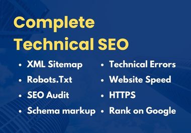 I will do technical seo with xml sitemap, robots txt, 301 redirect, schema markup
