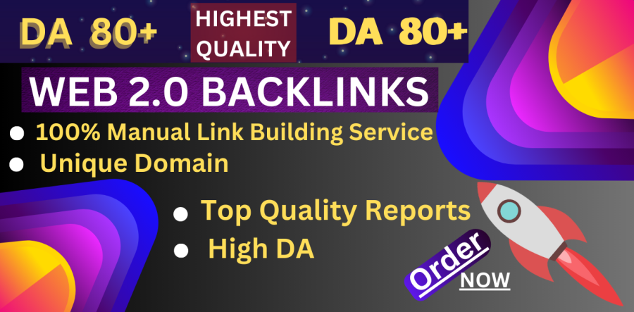 I'll build 80 high-quality, do-follow web 2.0 backlinks.
