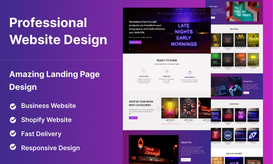 I will create a professional, Interactive & modern website or landing page design