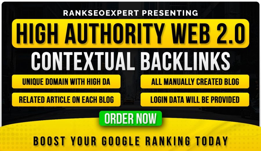 I Build High Authority 150 WEB2.0 Contextual Backlinks