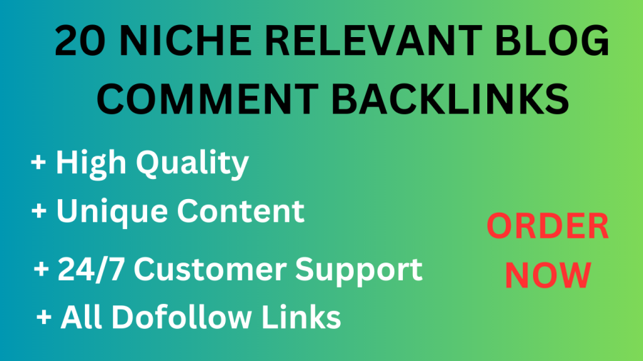 I will manually 20 do follow high quality niche relevant blog comment 