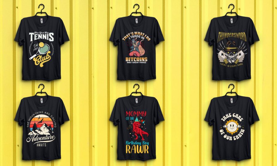 I will do trendy, illustrative and typographic bulk t shirt designs superfast