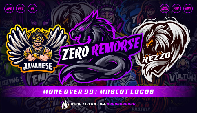 I will design gaming mascot logo for twitch, youtube, esports team