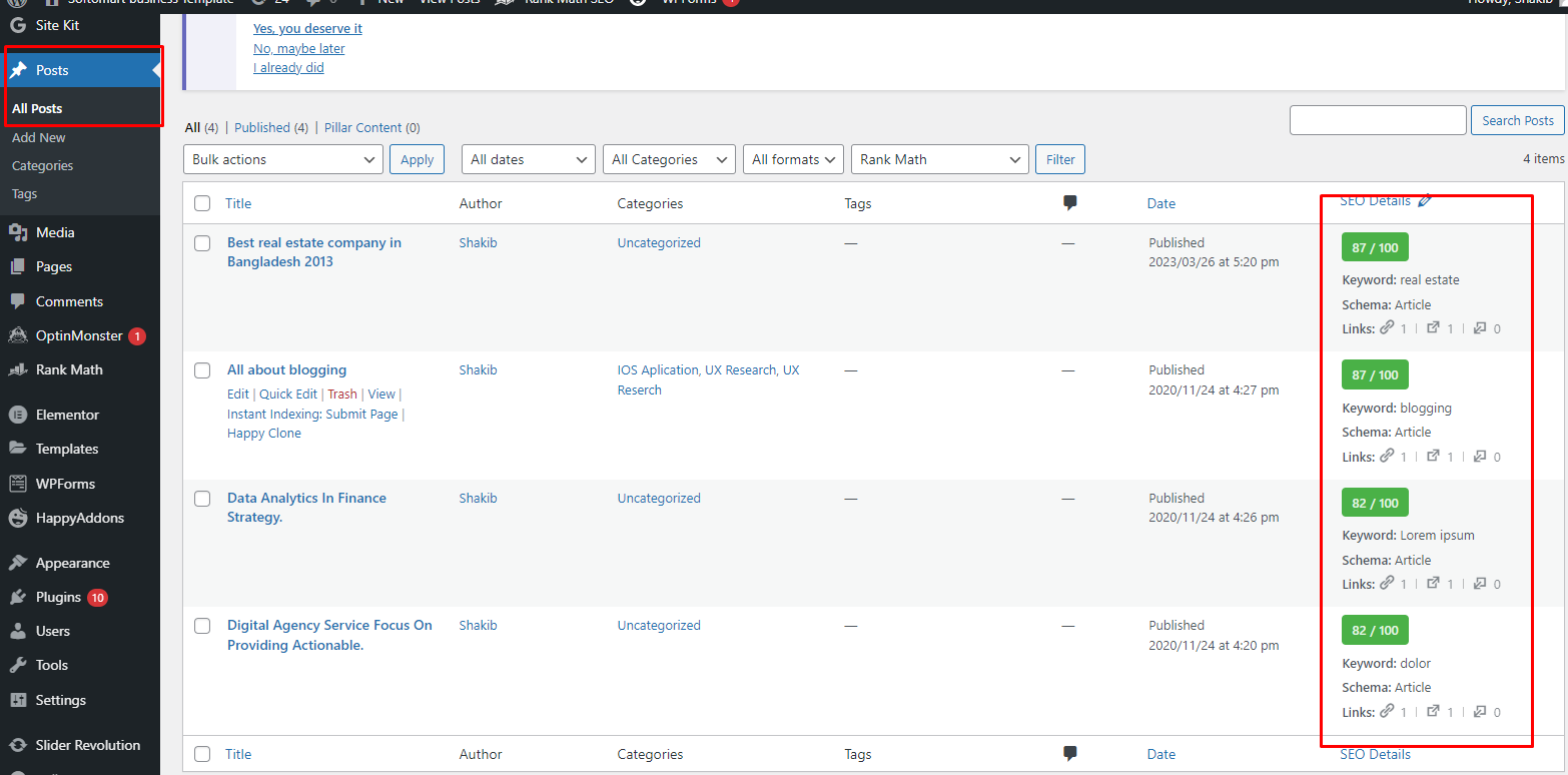 I will Optimize 3 pages of Your WordPress On Page SEO using Rank math or Yoast