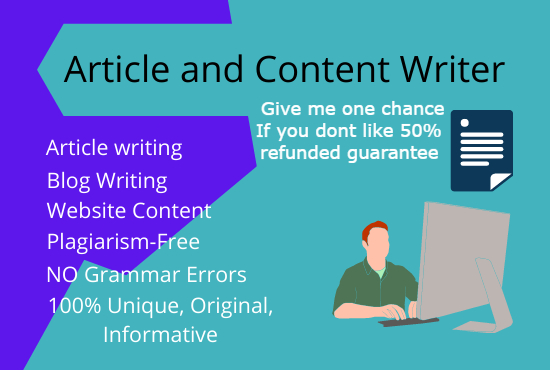 I Write 500+ Words Article for You 100% Top Ranking - Guarantee 