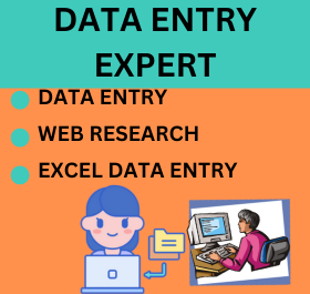I will do accurate data entry, web research, copy paste and excel data entry jobs