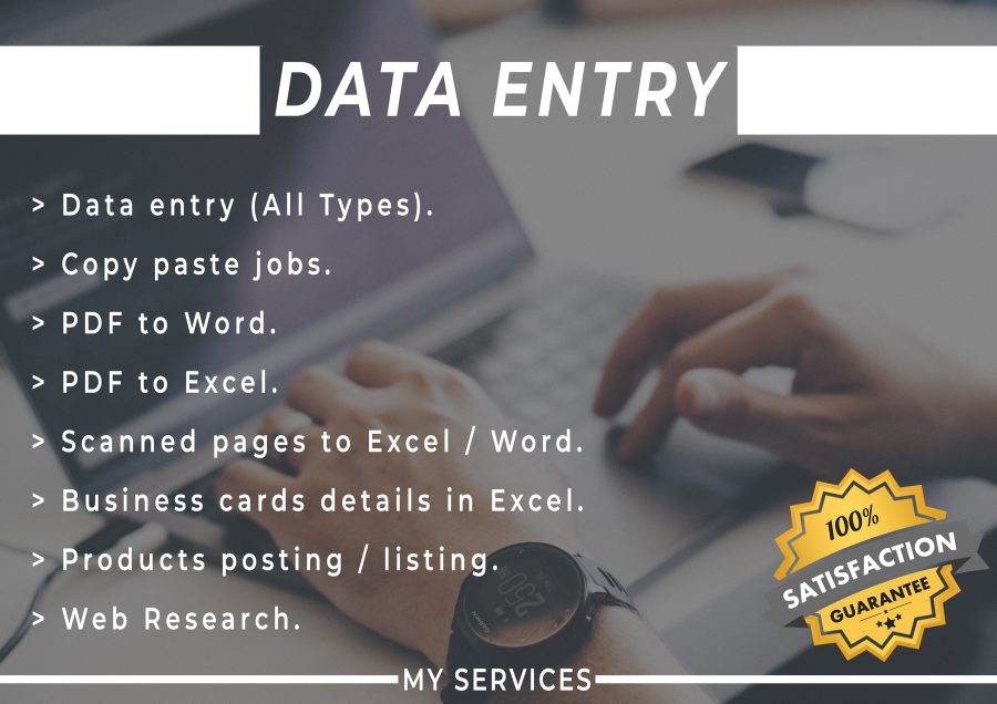 I will do data entry, formatting and cleaning
