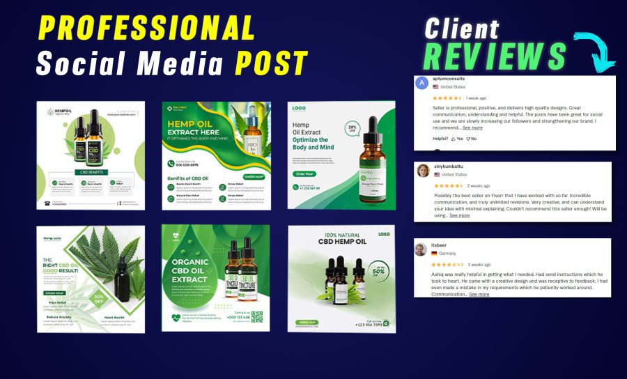 i will create 3 Professional social media post design 