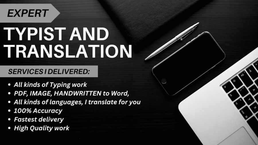  I offer Fast Copy Typing services as a Professional Typist. 