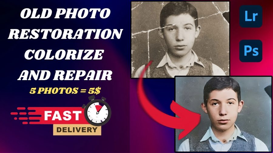 I will restore 5 photos, old photo restoration, colorize and repair